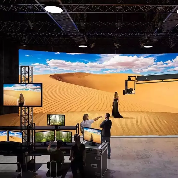 Лучшая цена VR XR Film Studios 3D иммерсивная изогнутая видеостена светодиодный виртуальный производственный дисплей