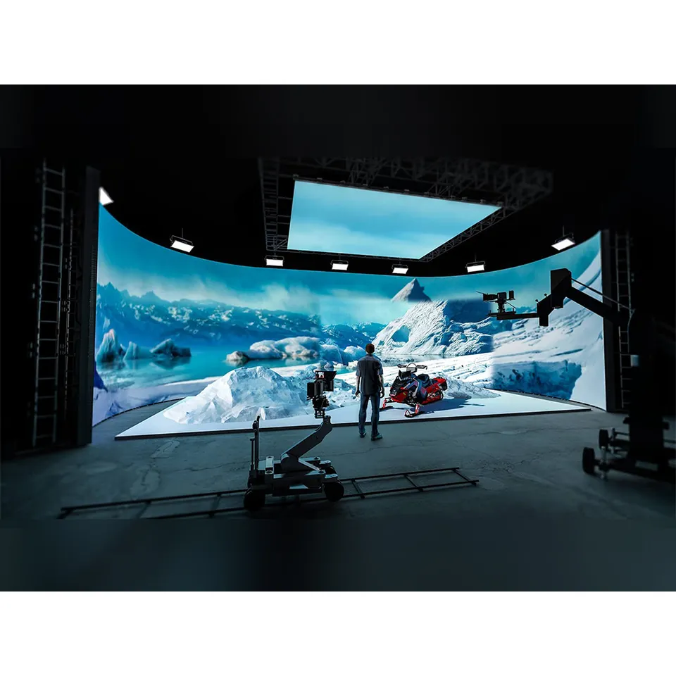 Лучшая цена VR XR Film Studios 3D иммерсивная изогнутая видеостена светодиодный виртуальный производственный дисплей